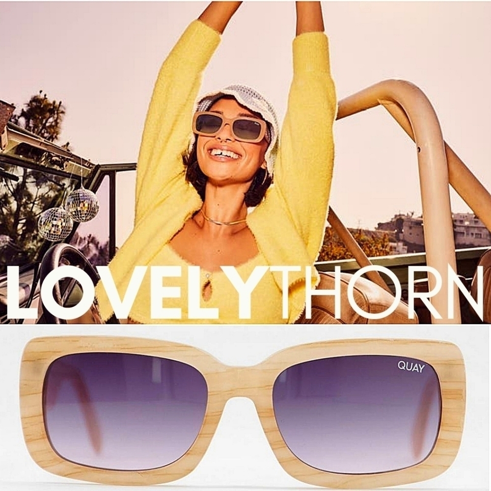 QUAY // ltd ed ultra-chic rectangular ivory tortoise frame espresso fade lens
